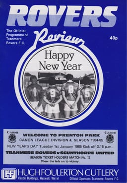 Tranmere Rovers v Scunthorpe United Match Programme 1985-01-01